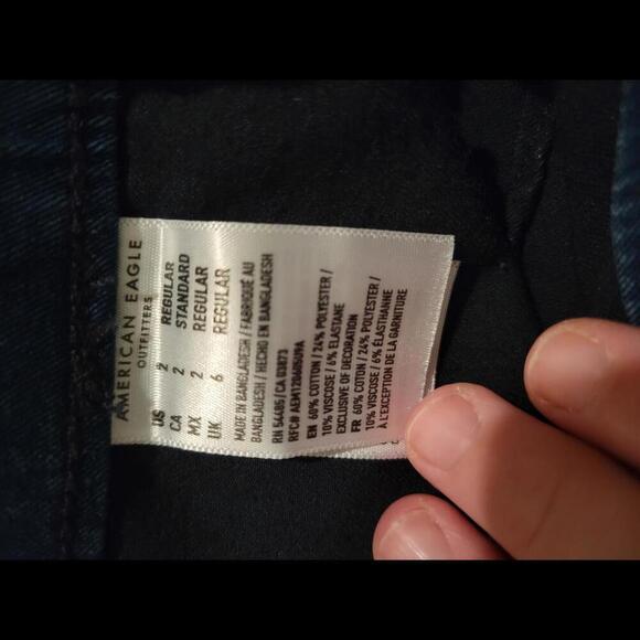 American Eagle Outfitters size 2 blue denim jeggings. Rock star. - Picture 4 of 5